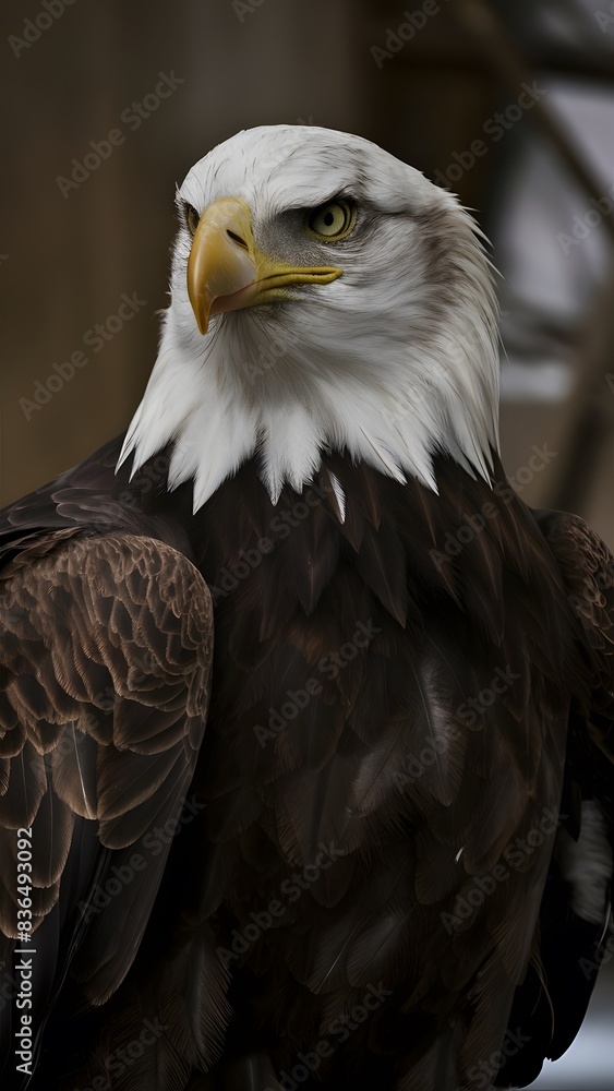 Obraz premium a bald eagle with a yellow beak