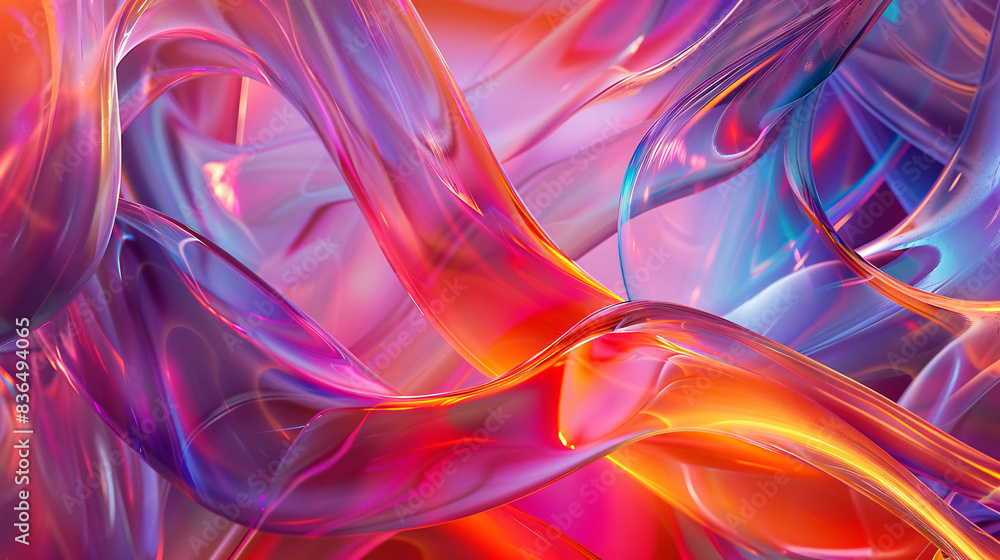 Chromatic Wave Glass Art An artistic display of wave-like glass structures with colorful gradients. Chromatic Wave Glass Art An artistic display of wave-like glass structures with colorful gradients.