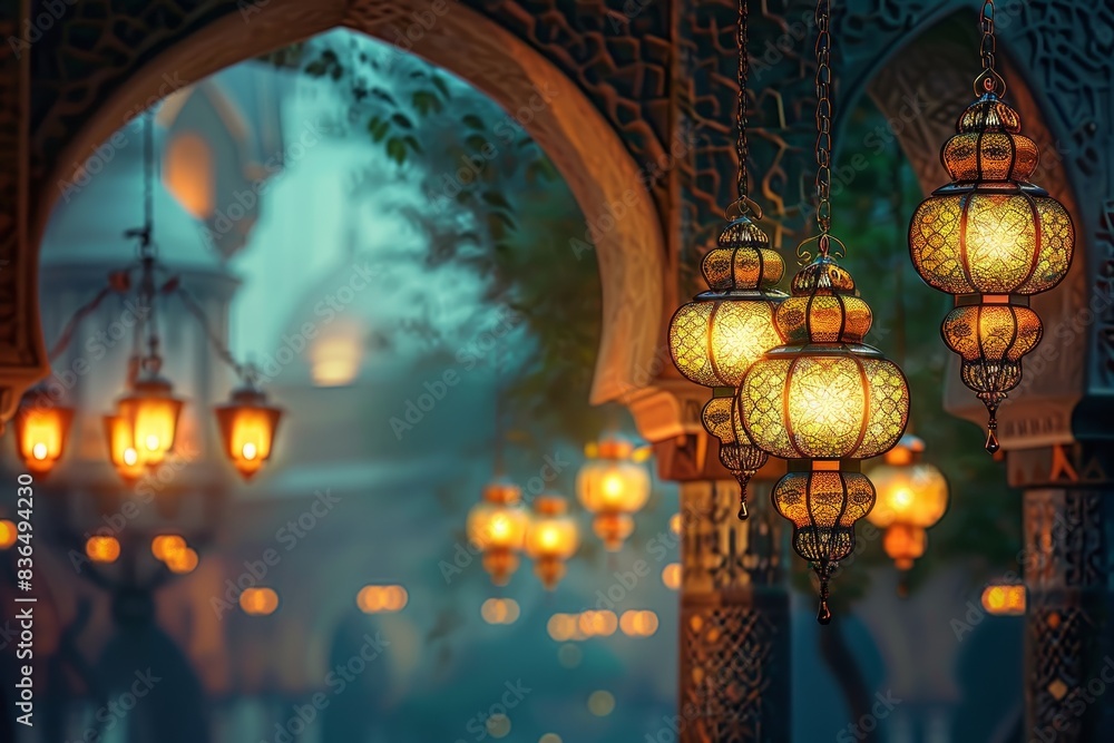 Fototapeta premium High-resolution 4K image of an Islamic theme generated by AI technology.