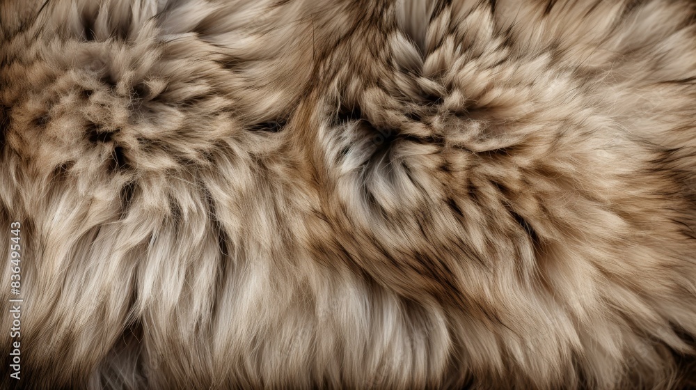Obraz premium Explore the untamed beauty of a majestic wolf with this highresolution texture artwork, featuring detailed fur and a primal background.