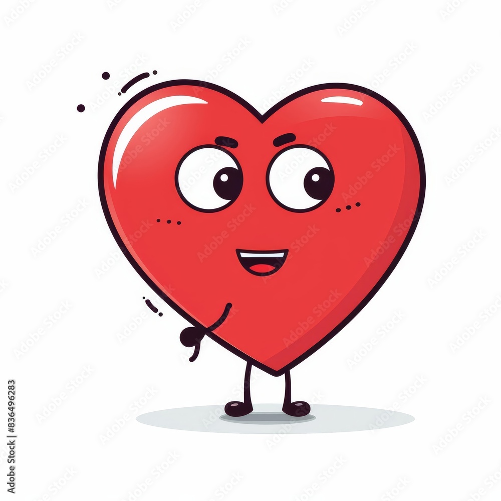 Fototapeta premium Cute cartoon heart speech bubble coloring page for kids with clean lines, isolated on white background.