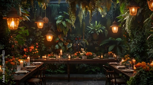 Enchanting Boho-Industrial Forest Breakfast with Mystical Pulley Mechanisms © TEN.POD