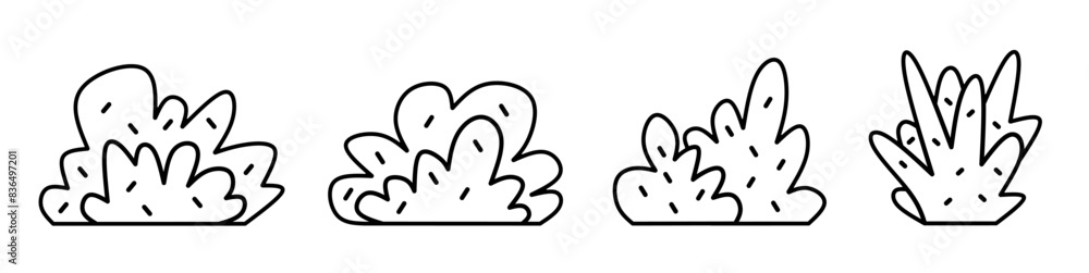 Bush icon. Bush thin line icon collection. Stock vector. Bush icon. Bush thin line icon collection. Stock vector.