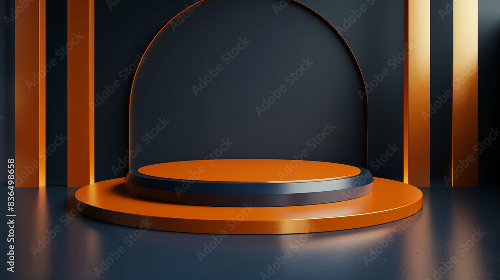 Elegant Contrast Semicircles Semicircle designs that elegantly contrast against dark blue and gold orange Elegant Contrast Semicircles Semicircle designs that elegantly contrast against dark blue and gold orange