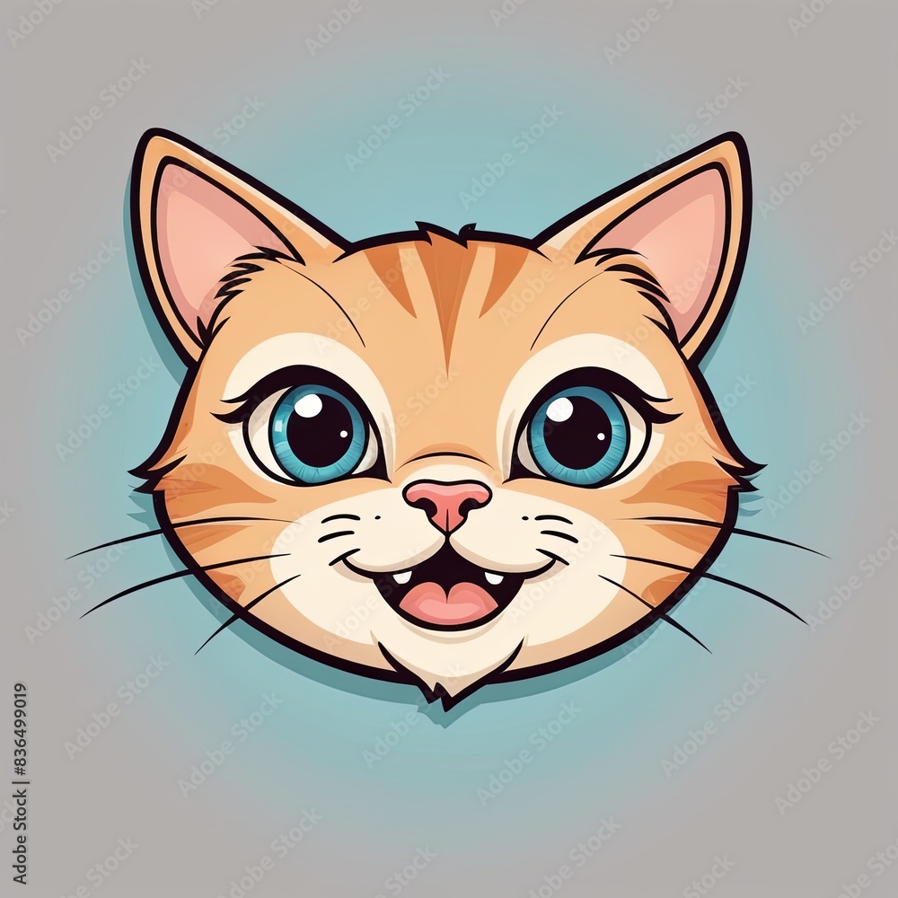 Fototapeta premium Whimsical Cartoon Charm, a cat's face