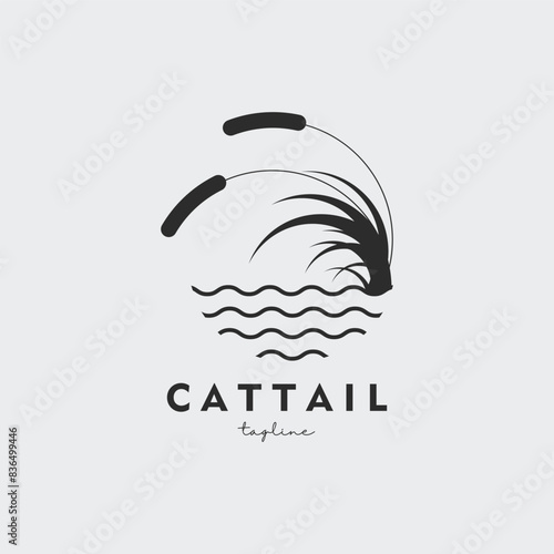 cattail logo vector illustration design