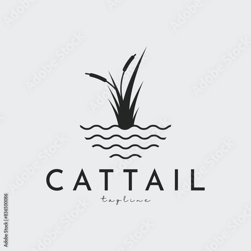 cattail logo vector illustration design