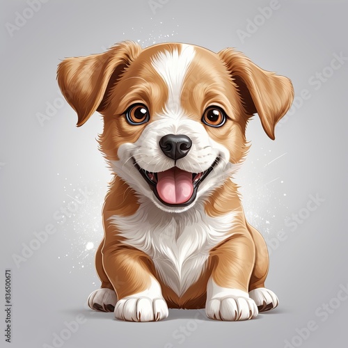 Realistic Portrait, a joyful puppy's face