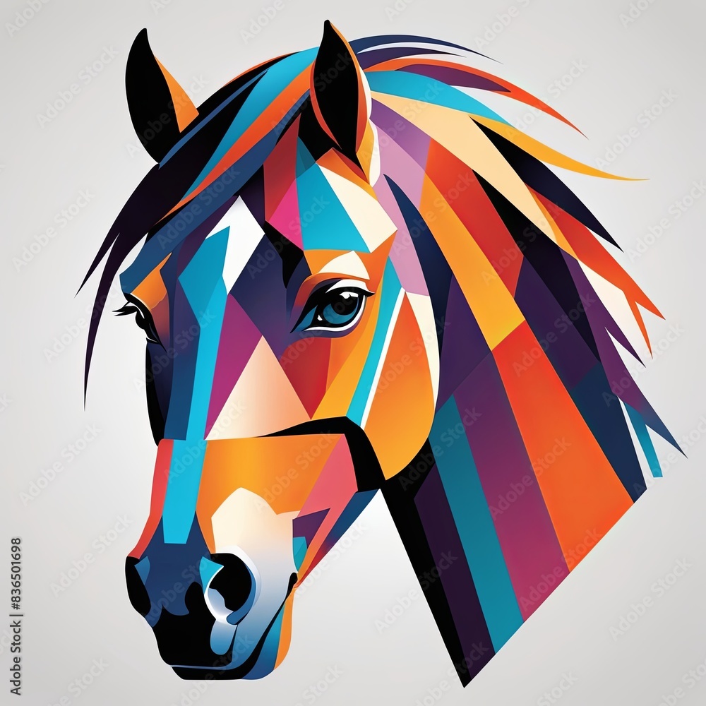 Fototapeta premium Geometric Abstraction, a horse's face