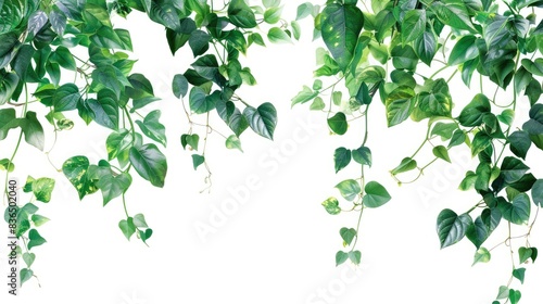 Jungle vines flowing white background    