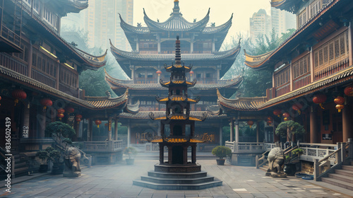 Chongqing Urban Architecture Arhat Temple photo