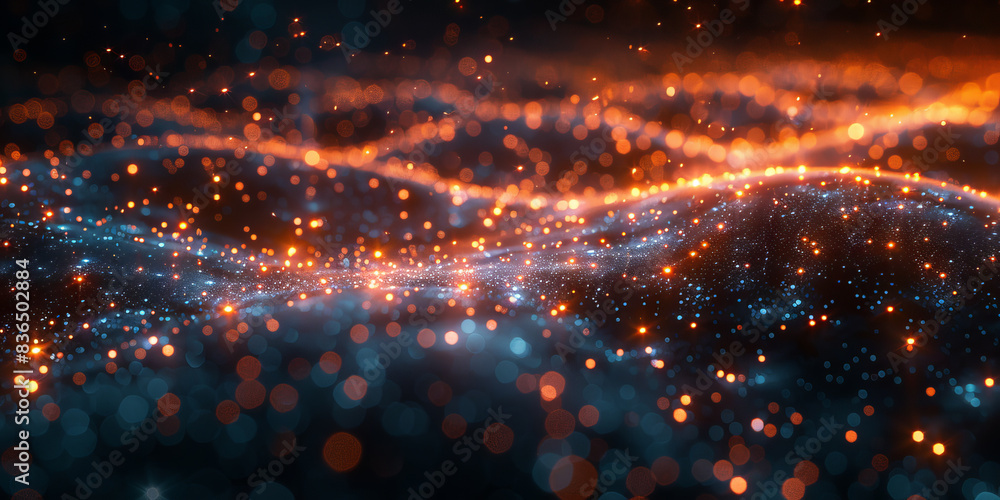 Fototapeta premium Digital background for tech, AI, neural networks, data, audio, graphics