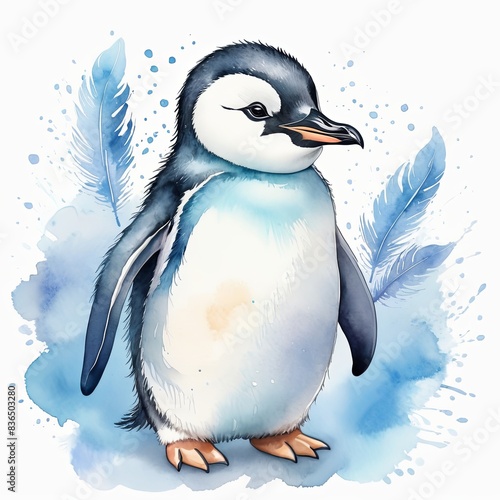 Watercolor Whimsy, a cute penguin photo