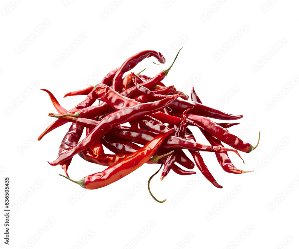 Fototapeta premium Fiery Red Chili Peppers: A vibrant mix of red, hot peppers packed with spice and flavor Fresh, healthy, and perfect for cooking
