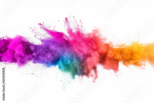 Wallpaper Mural colorful rainbow holi paint color powder explosion isolated white wide panorama on white background.


 Torontodigital.ca