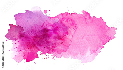 Pink watercolor stain die cut PNG style isolated on white and transparent background photo
