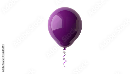 Purple balloon die cut style isolated on white and transparent background