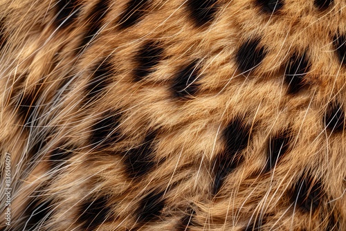 Beautiful spotted fur close-up. Texture of brown animal wool. photo