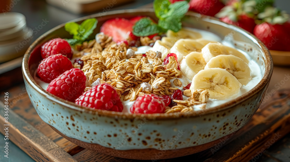 Healthy Breakfast: Fresh Fruit and Granola Bowl Healthy Breakfast: Fresh Fruit and Granola Bowl