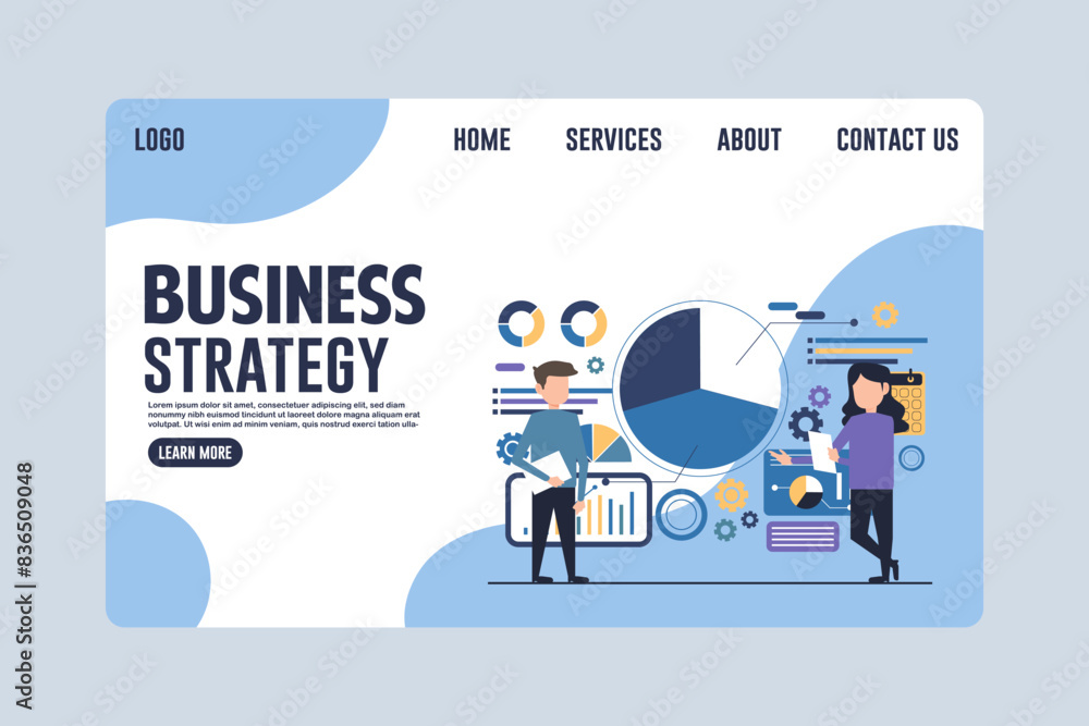 Modern Business Strategy Webpage Concept Design Illustration Modern Business Strategy Webpage Concept Design Illustration