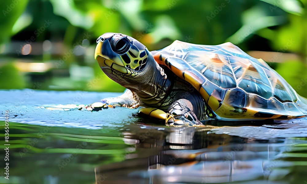 turtle in the water glass water turtle in the water glass water