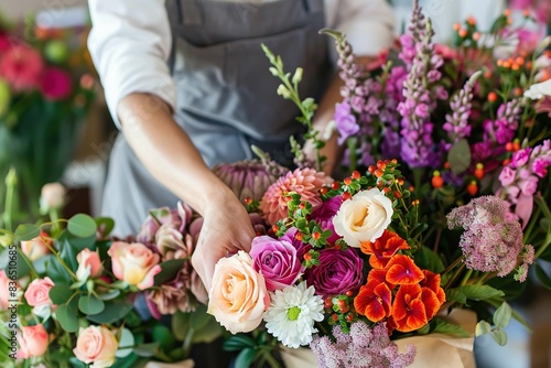 florist arranging a bouquet