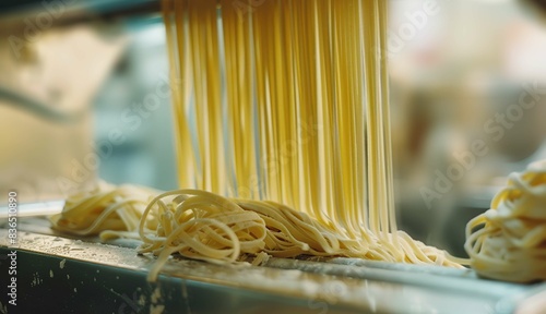 pasta machine extruding dough photo