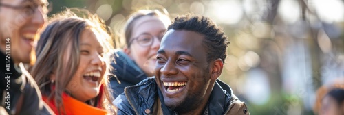 Multiracial Friends Enjoying a Picnic in a Sunny City Park: Friendship, Laughter, and Community