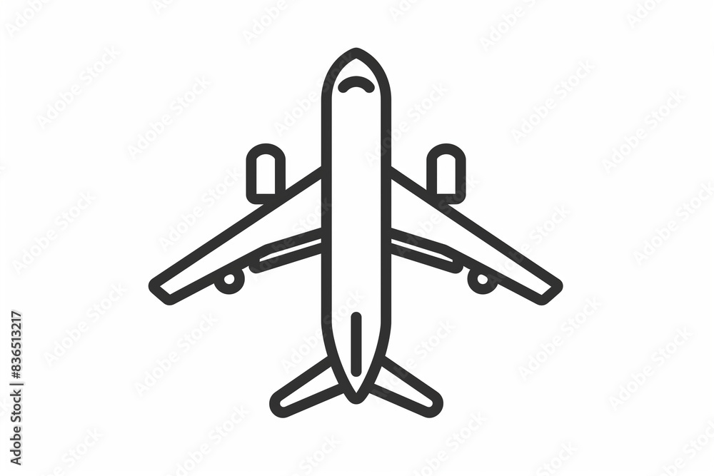 Thin line plane icon on white background
Thin line plane icon on white background