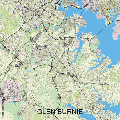 Glen Burnie, Maryland, United States map poster art