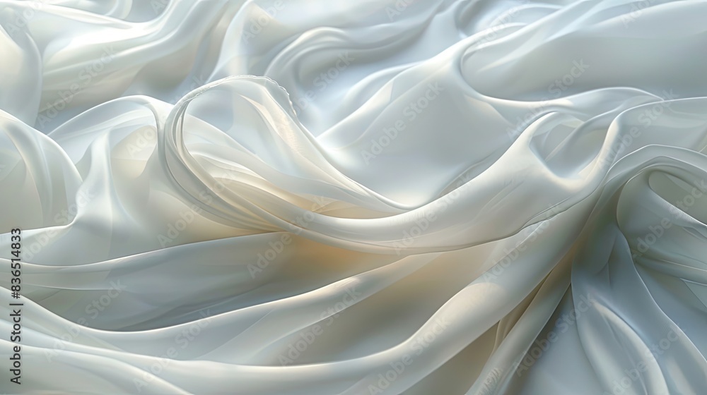 Fototapeta premium Layers of silk fabric draped gracefully over a surface