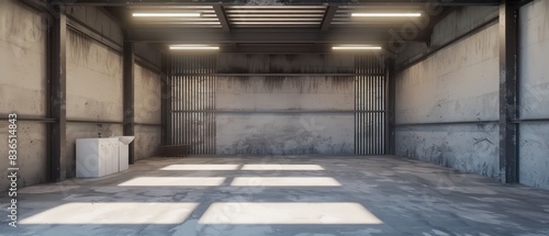 Wallpaper Mural interior of a small empty warehouse with a concrete floor
 Torontodigital.ca