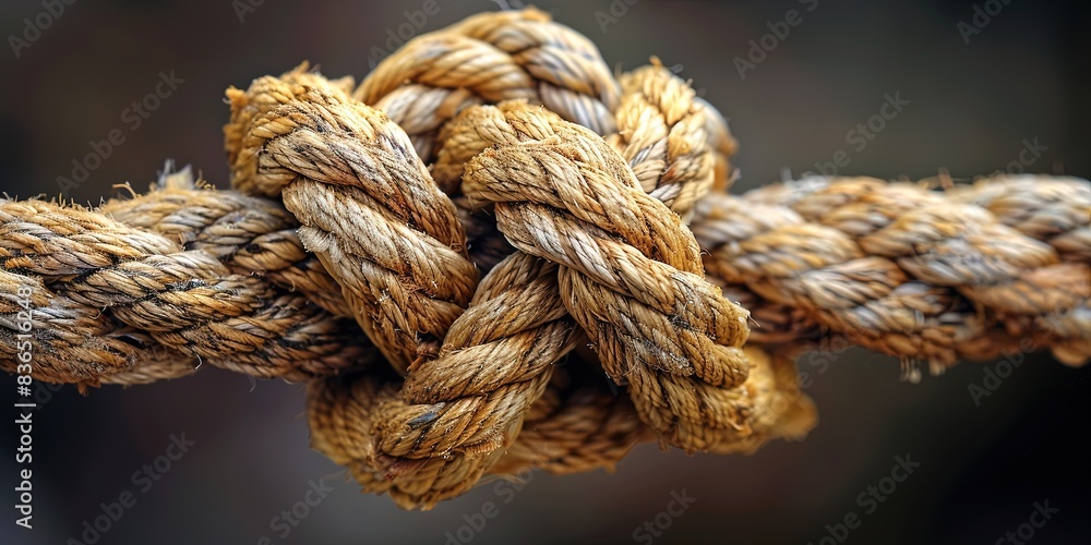The tight knot, its coils and loops form a secure bond as a symbol of trust and faith. Generative AI The tight knot, its coils and loops form a secure bond as a symbol of trust and faith. Generative AI