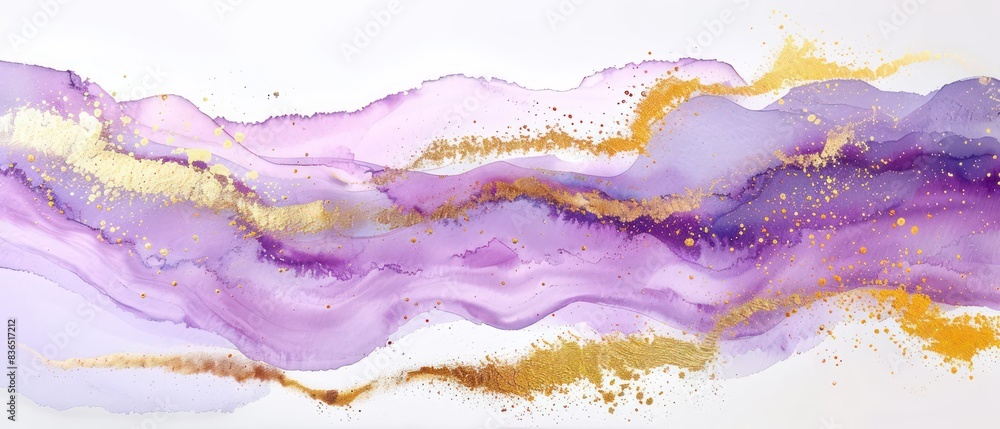 abstract wallpaper with wavy watercolor effects in purple and liquid gold, nice texture and very artistic
abstract wallpaper with wavy watercolor effects in purple and liquid gold, nice texture and very artistic