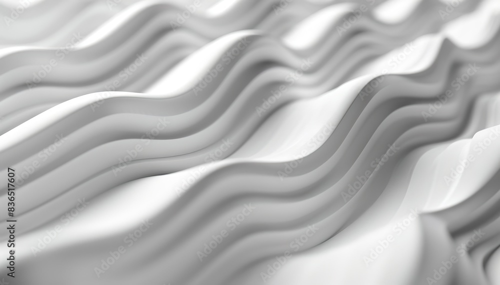 Obraz premium 3D wavy Light White Background
