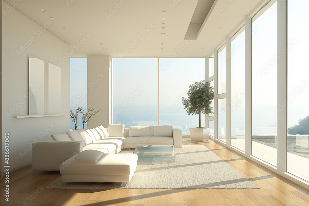 Fototapeta premium Modern Minimalist Living Space