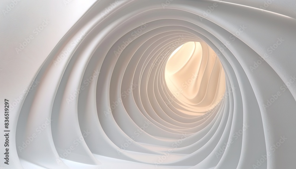 Obraz premium 3D wavy circle White Background