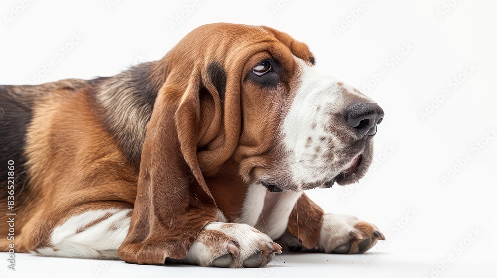 basset hound dog wallpaper isolated on a neutral background, very photographic and professional basset hound dog wallpaper isolated on a neutral background, very photographic and professional