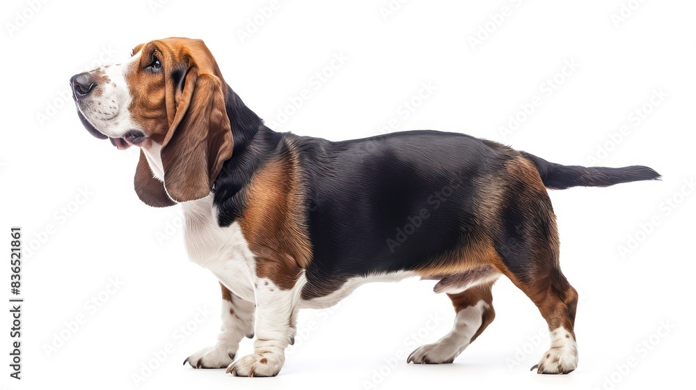 basset hound dog wallpaper isolated on a neutral background, very photographic and professional basset hound dog wallpaper isolated on a neutral background, very photographic and professional