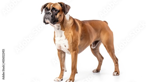 boxer dog wallpaper isolated on a neutral background, very photographic and professional 