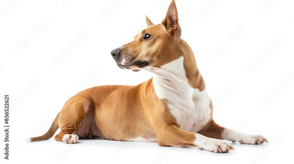 bull terriers dog wallpaper isolated on a neutral background, very photographic and professional
