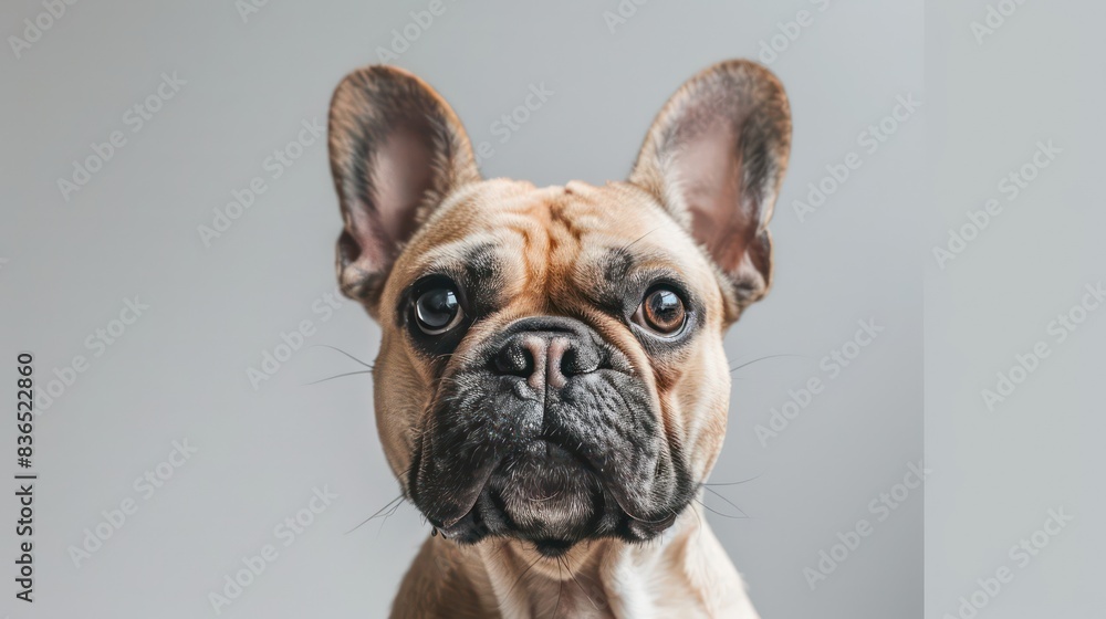 bulldog dog wallpaper isolated on a neutral background, very photographic and professional
