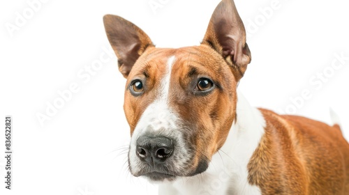 bull terriers dog wallpaper isolated on a neutral background, very photographic and professional