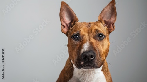 bull terriers dog wallpaper isolated on a neutral background, very photographic and professional