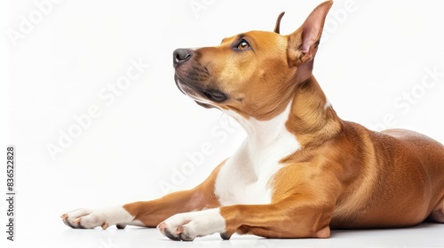 bull terriers dog wallpaper isolated on a neutral background  very photographic and professional