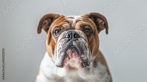 bulldog dog wallpaper isolated on a neutral background, very photographic and professional 