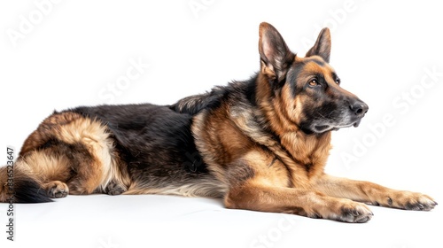 german shepherd dog wallpaper isolated on a neutral background, very photographic and professional 