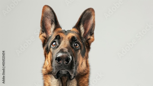 german shepherd dog wallpaper isolated on a neutral background, very photographic and professional 