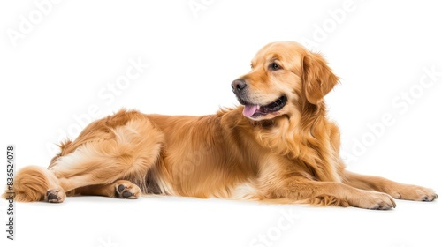 golden retriever dog wallpaper isolated on a neutral background, very photographic and professional