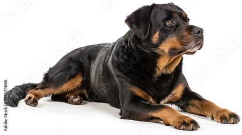 rottweiler dog wallpaper isolated on a neutral background, very photographic and professional © Dekastro